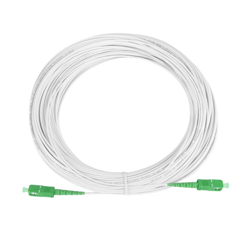Patchcord światłowodowy SC/APC-SC/APC 50m G.657A2 LSZH 2.0mm TGlass Biały