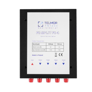 Splitter optyczny PLC 1:4 TGlass FO SPLIT FC 4 Telkom-Telmor Metal