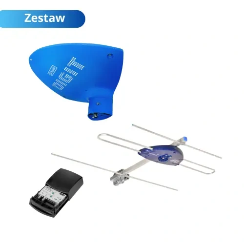 Antena naziemna Telmor Digit bierna, TurboT V3, wzmacniacz masztowy WM-20