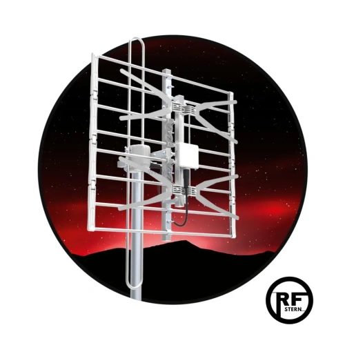 Antena naziemna siatkowa Telmor Ret Combo+, RF Stern, filtr LTE/5G, UHF/VHF, MUX 8, aktywna, ze wzmacniaczem