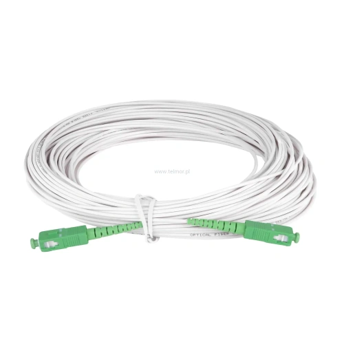 Patchcord 2.0mm G.657A2 Złącze SC/APC-SC/APC 50m biały LSZH TGlass telmor