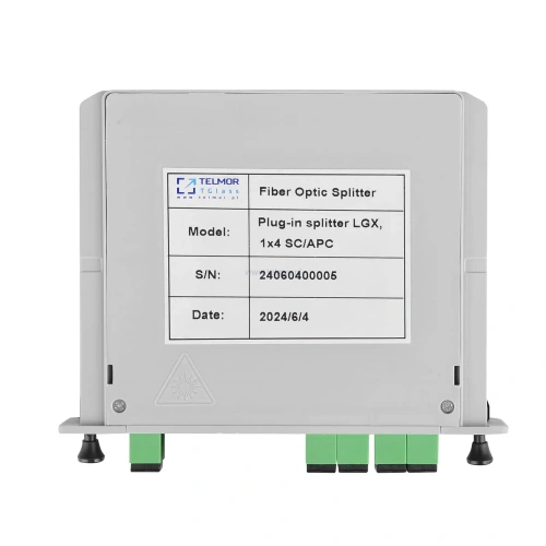Splitter optyczny Telmor TGlass PLC LGX 1x4 Złącza SC/APC