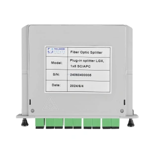 Splitter optyczny PLC LGX 1x8 Złącza SC/APC TGlass