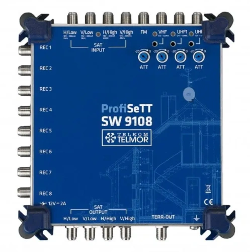 Multiswitch i Wzmaczniacz DVB-T2 w jednym Telmor SW 9108
