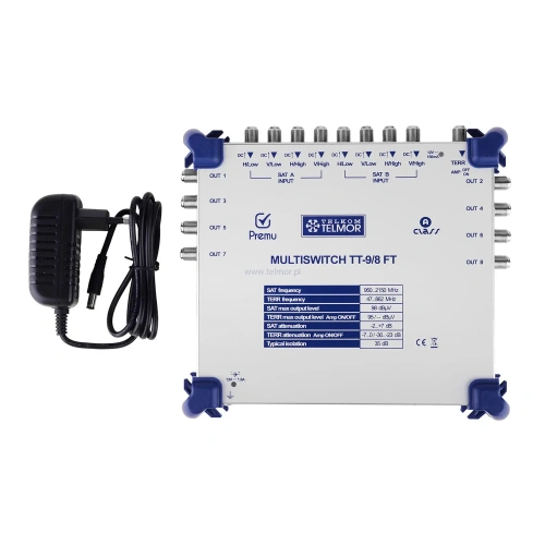 Multiswitch Telmor PREMU z zasilaczem TT-9/8FT