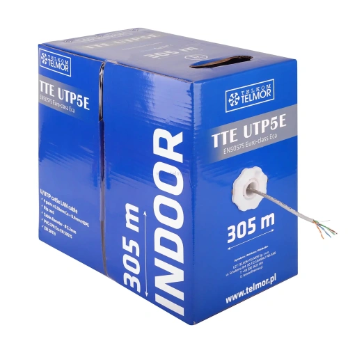 Kabel sieciowy LAN Telmor TTE UTP5E Eca 305m wewnętrzny