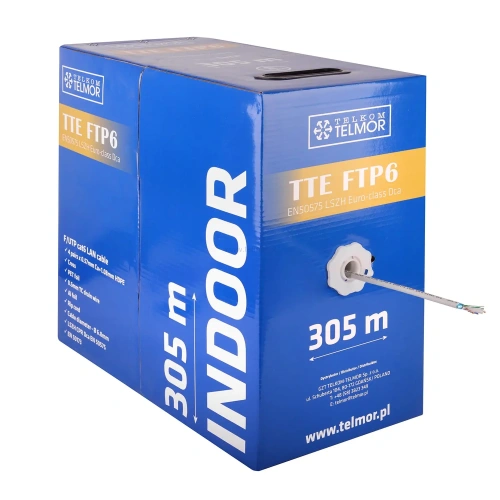 Kabel sieciowy Telmor LAN TTE F/UTP6 Dca 305m wewnętrzny