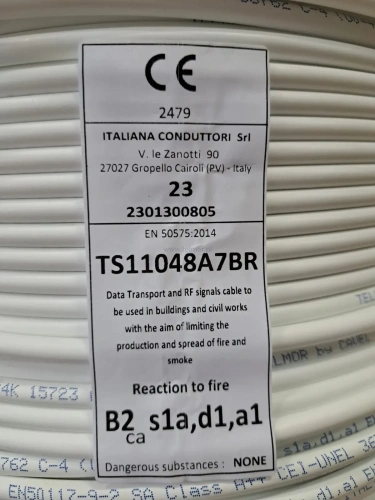 Kabel zewnętrzny Telmor TS11048A7BR CU/AL B2ca RG6 - szpula 500m