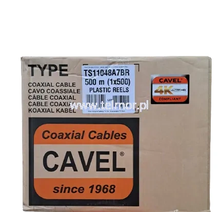 Kabel zewnętrzny Telmor TS11048A7BR CU/AL B2ca RG6 - szpula 500m